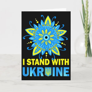Cartão Fique Com a Bandeira da Ucrânia Anti-Putin Não à G