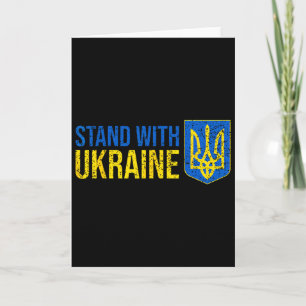 Cartão Fique Com a Bandeira Ucraniana Brasão de Armas Ukr