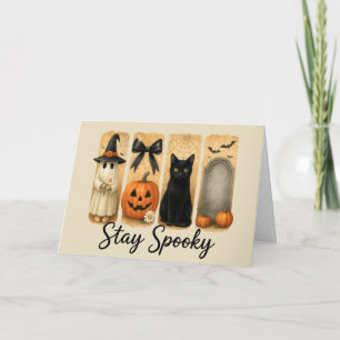 Cartão "Fique Louco" Halloween Escoteiro de Gato Saudação