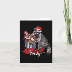 Cartão Fique Trashy no Natal Raccoon Xmas Trash Panda Rac