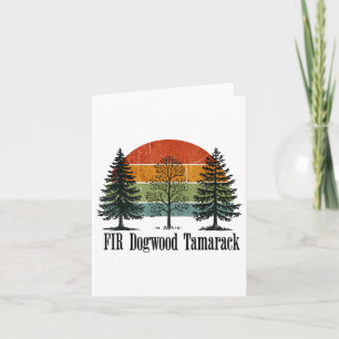 Cartão Fir Dogwood Tamarack Retro Vintage Tree National P