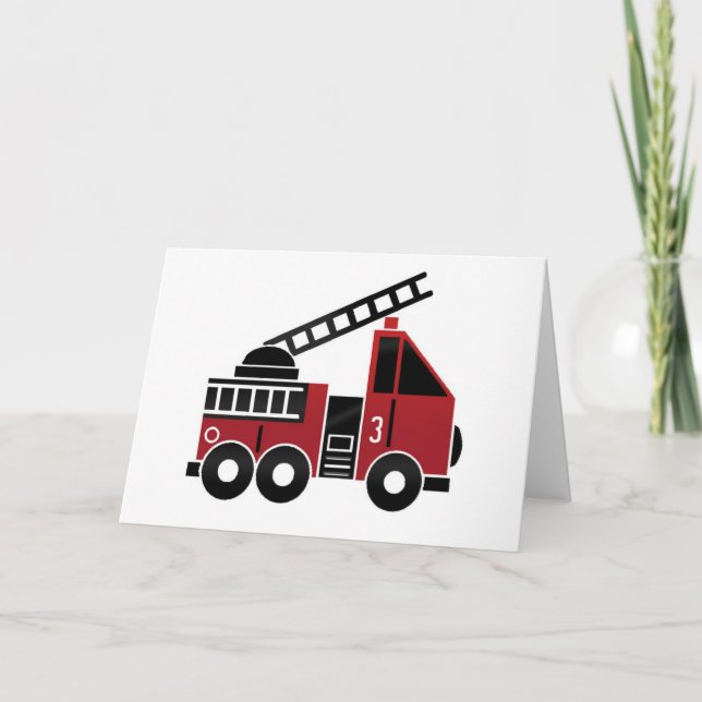 Cartão Fire truck blank greeting card (Frente)