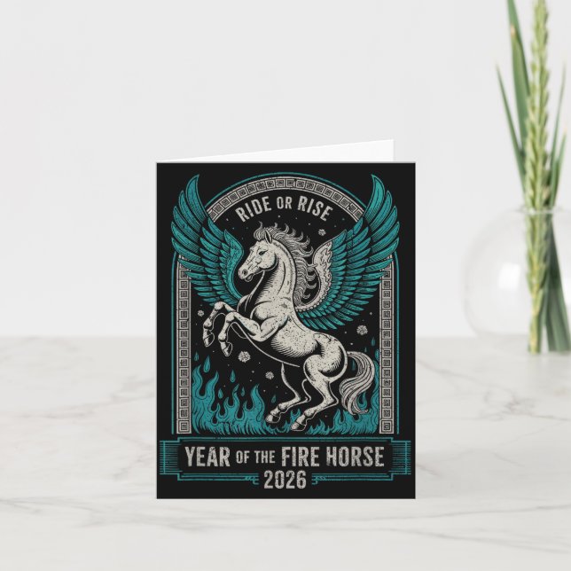 Cartão Fire Year Of The Horse – Chinese Zodiac New Year 2 (Frente)