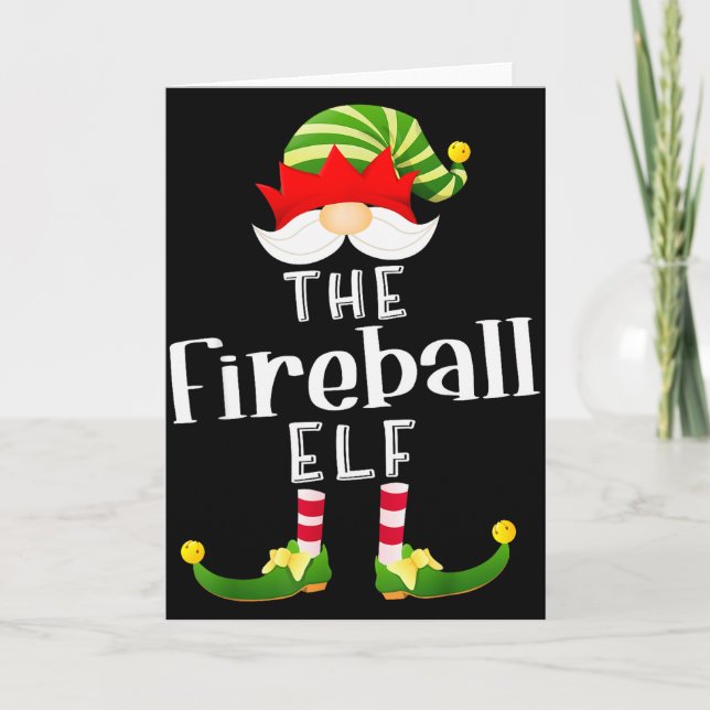 Cartão Fireball Elf Group Christmas Funny Pajama Party  (Frente)