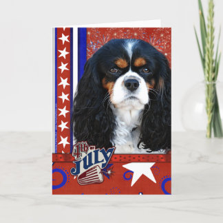 Cartão Firecracker de 4 de julho - Cavalier - Tripla cor