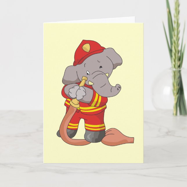 Cartão Firefighter Elephant Tshirts and Gifts (Frente)