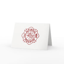 Firefighter Maltese Cross Greeting Card