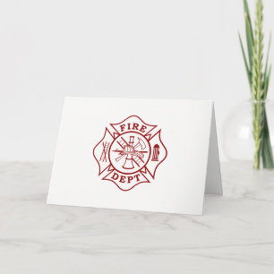Cartão Firefighter Maltese Cross Greeting Card