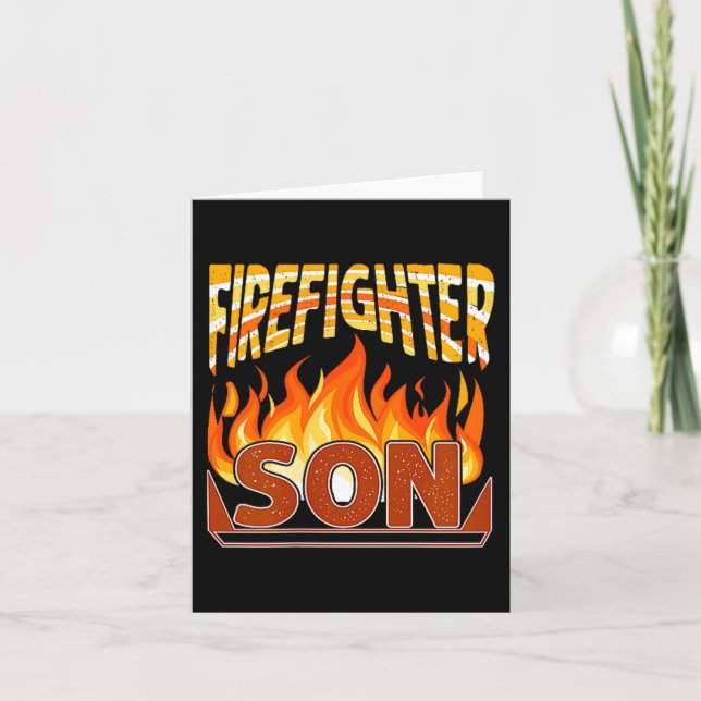 Cartão Firefighter Son Fireman Gift Proud Firefighter Quo (Frente)