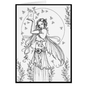 Cartão Firefly Fairy Fantasy Colore Sua Própria Carta
