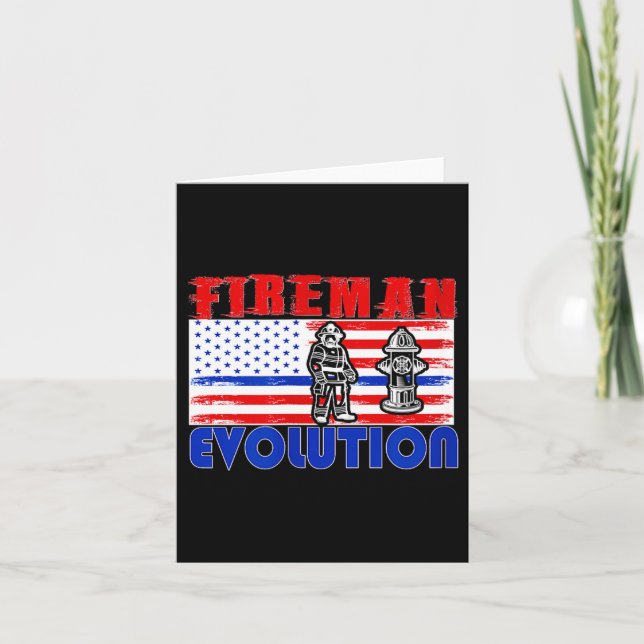 Cartão Fireman Evolution Fireman Gift Proud Firefighter Q (Frente)