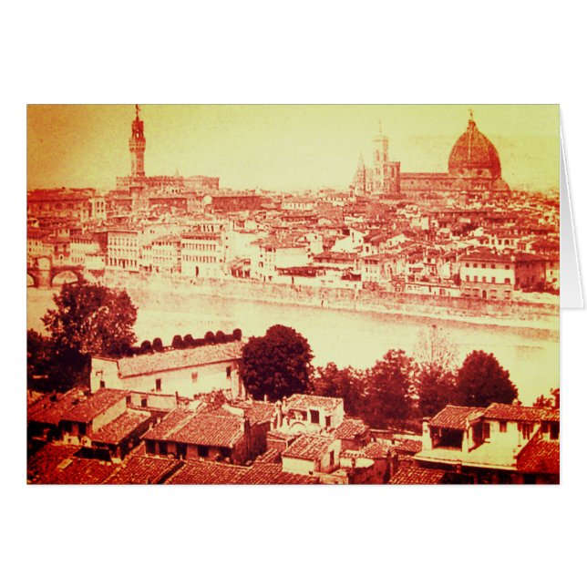 CARTÃO FIRENZE - ANTIQUE FLORENCE PANORÂMICA VIEW 1859 (Frente Horizontal)