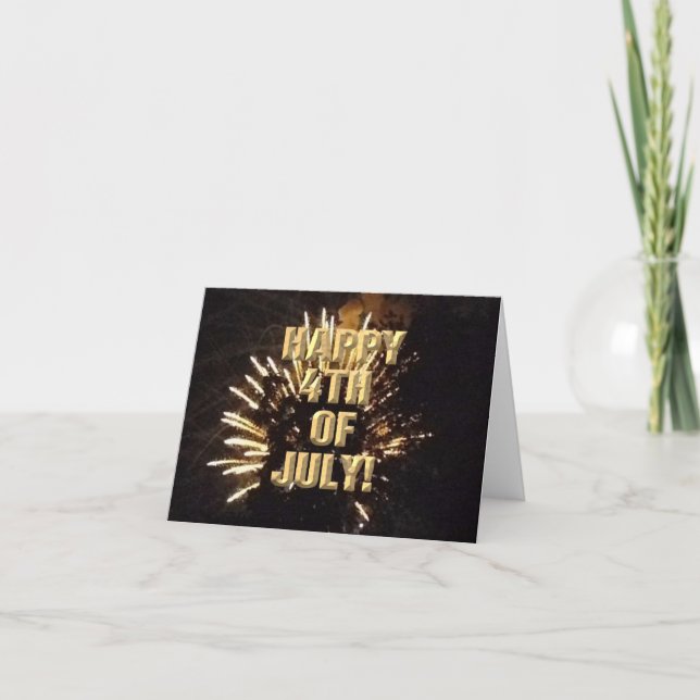Cartão Fireworks 10 4 de julho (Frente)
