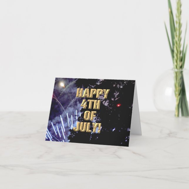 Cartão Fireworks 1 4 de julho (Frente)