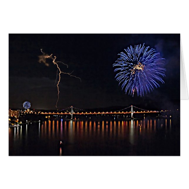 Cartão Fireworks Com Relâmpago (Frente Horizontal)