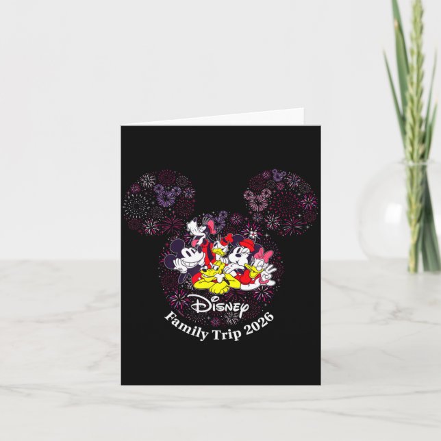 Cartão Fireworks Family Trip 2026 Valentines Day Vacatio  (Frente)