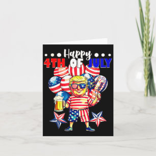 Cartão Fireworks Funny Trump Patriótico Americano Feliz 4