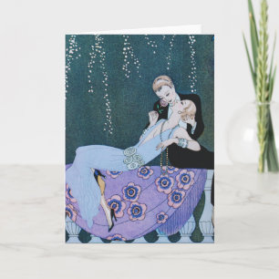 Cartão Fireworks in Paris Art Deco Greeting Card