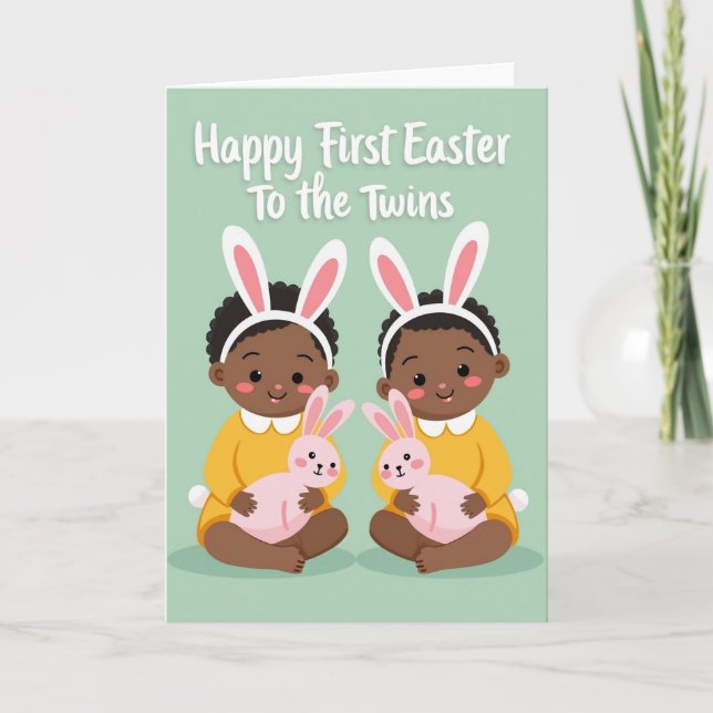 Cartão First Birthday Twins Celebration Card (Frente)