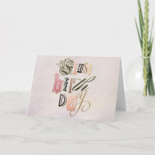 Cartão "First Birthday" Whimsical Letters