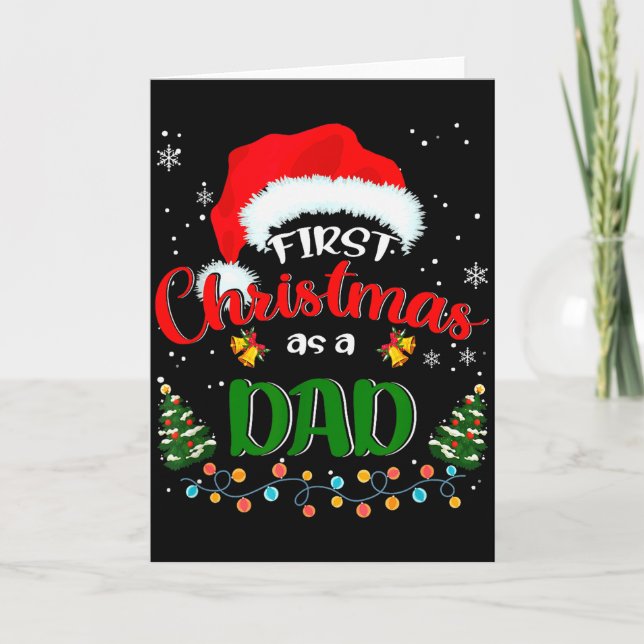 Cartão First Christmas As A Dad Funny Christmas Xmas New  (Frente)