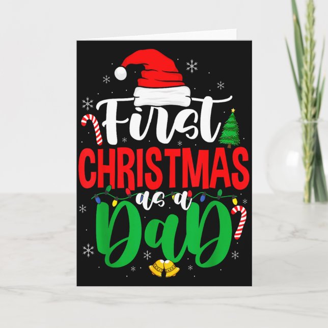 Cartão First Christmas As A Dad New Daddy 1st Christmas  (Frente)