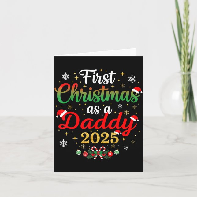 Cartão First Christmas As A Daddy 2025 New Dad Xmas  (Frente)