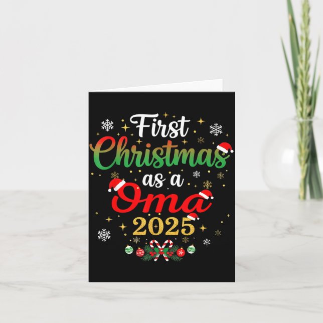 Cartão First Christmas As A Oma 2025 New Mommy Xmas  (Frente)