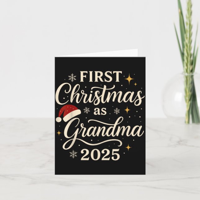 Cartão First Christmas As Grandma 2025, Christmas With Sa (Frente)