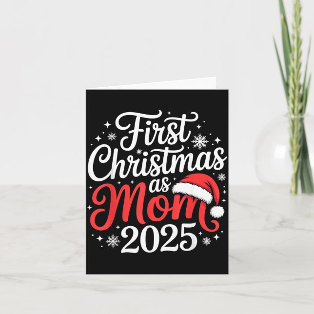 Cartão First Christmas As Mom 2025 Family Matching New Mo (Frente)