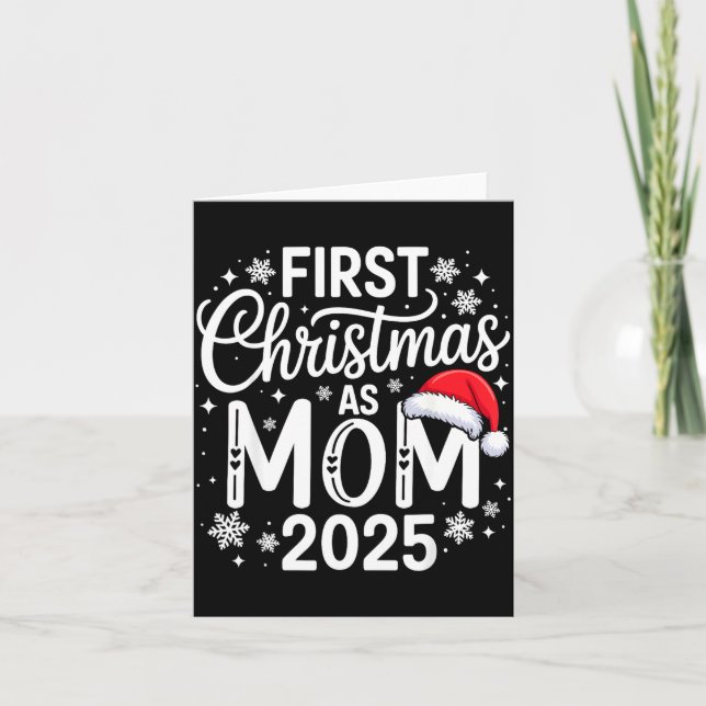 Cartão First Christmas As Mom 2025 Matching Family Holida (Frente)