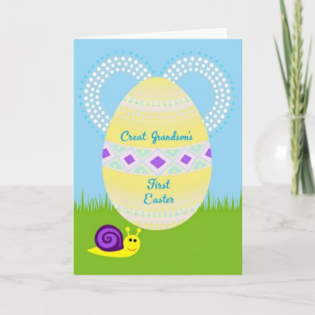 Cartão First Easter Grandson Art Card (Frente)
