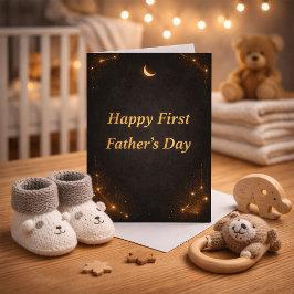 Cartão First Father’s Day Elegant Gold Personalized Card 