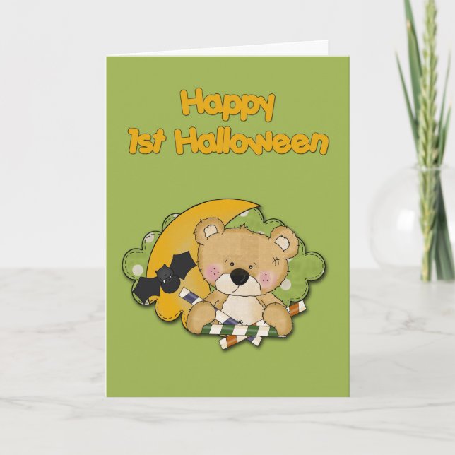 Cartão First Halloween Boy Bear (Frente)