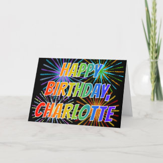 Cartão First Name "CHARLOTTE" Fun "HAPPY BIRTHDAY"