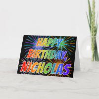First Name "NICHOLAS" Fun "HAPPY BIRTHDAY"