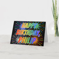 First Name "PHILIP" Fun "HAPPY BIRTHDAY"