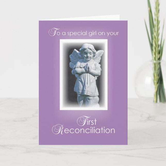 Cartão First Reconciliation Card for Catholic Girl (Frente)
