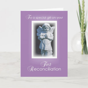 Cartão First Reconciliation Card for Catholic Girl