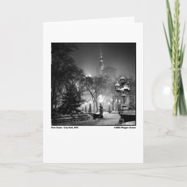 Cartão First Snow - City Hall, NYC (Frente)