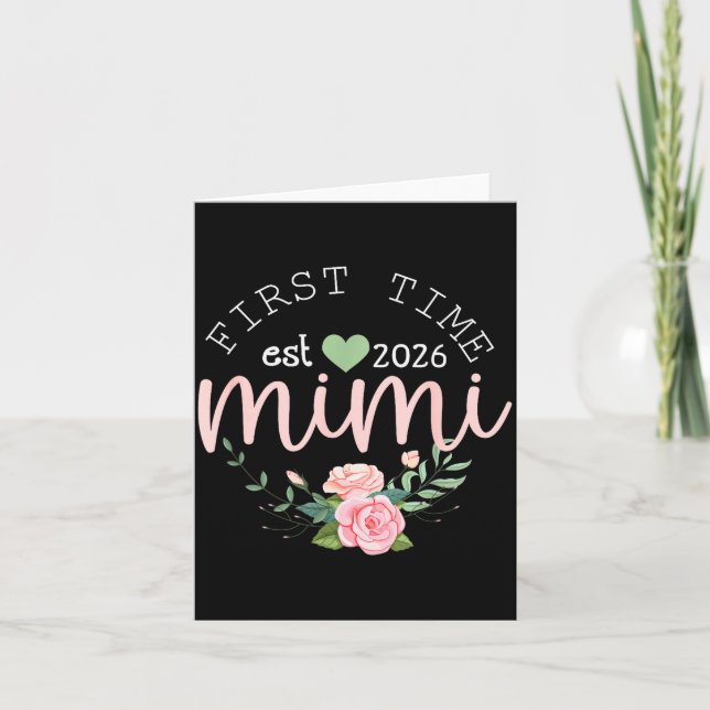 Cartão First Time Grandma Est 2026 New Grandmother 1st Ti (Frente)
