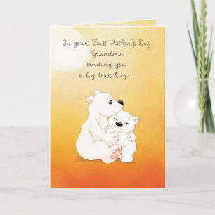 Cartão First Time Grandma Mother's Day Bear Hugs For You