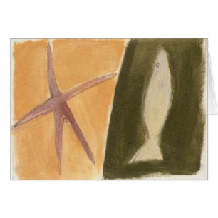 Cartão fish and starfish