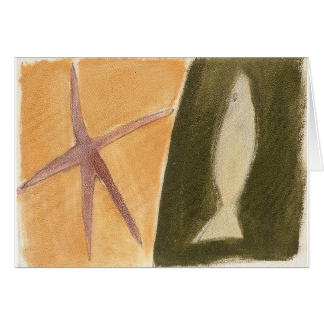 Cartão fish and starfish (Frente Horizontal)