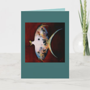 Cartão Fish going left with red background card