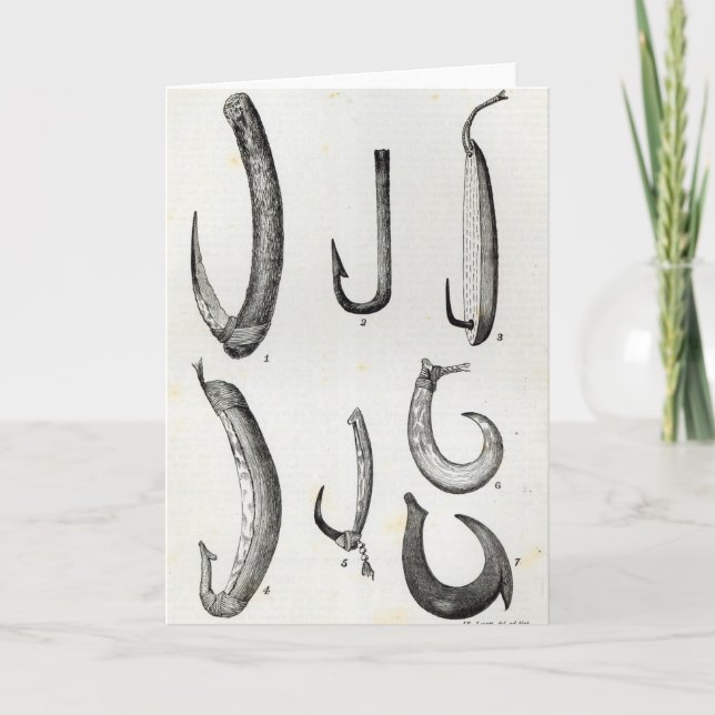 Cartão Fish-hooks of Prehistoric and Uncivilised (Frente)