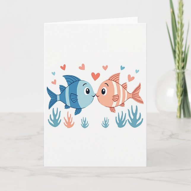 Cartão Fish Kisses Affection Card (Frente)