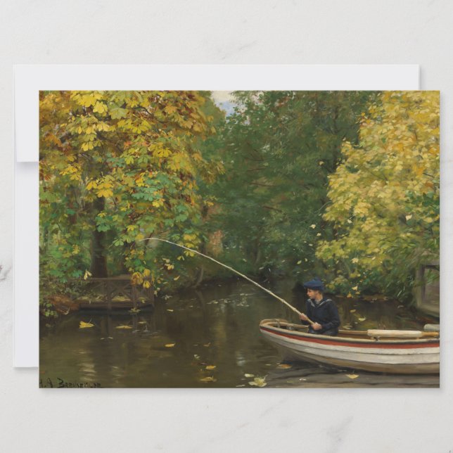 Cartão Fisheries Boy (por Hans Andersen Brendekilde) (Frente)