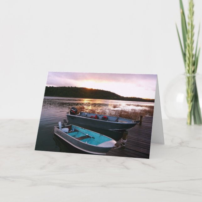 Cartão Fishing Boats at Sundown (Frente)