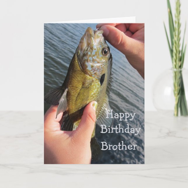 Cartão Fishing Humor Brother Birthday Fisherman (Frente)